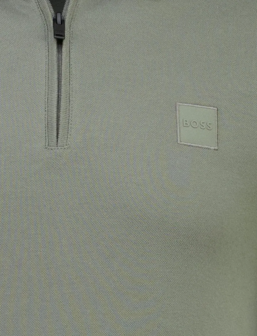 Boss Orange poloshirt groen Passerzip