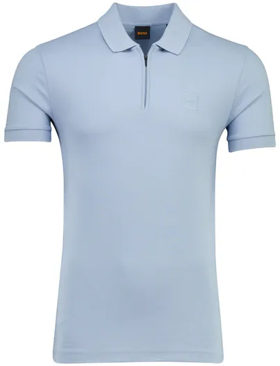 Hugo Boss Lichtblauwe polo BOSS Orange normale fit