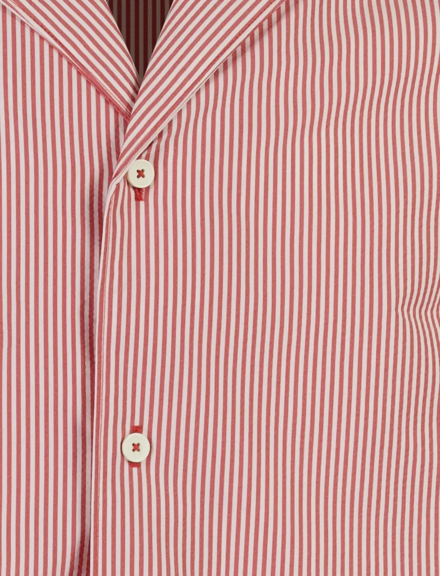 Poloshirt BOSS Black rood gestreept normale fit