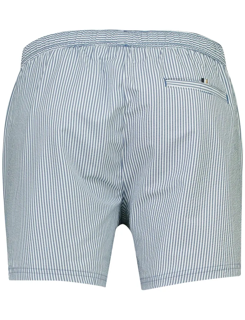 Zwembroek BOSS Black blauw wit gestreept normale fit