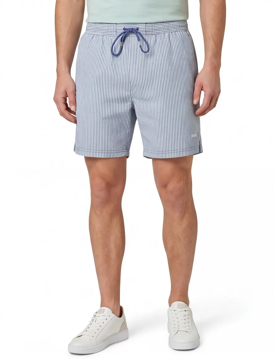 Blauw gestreepte zwembroek BOSS Black normale fit