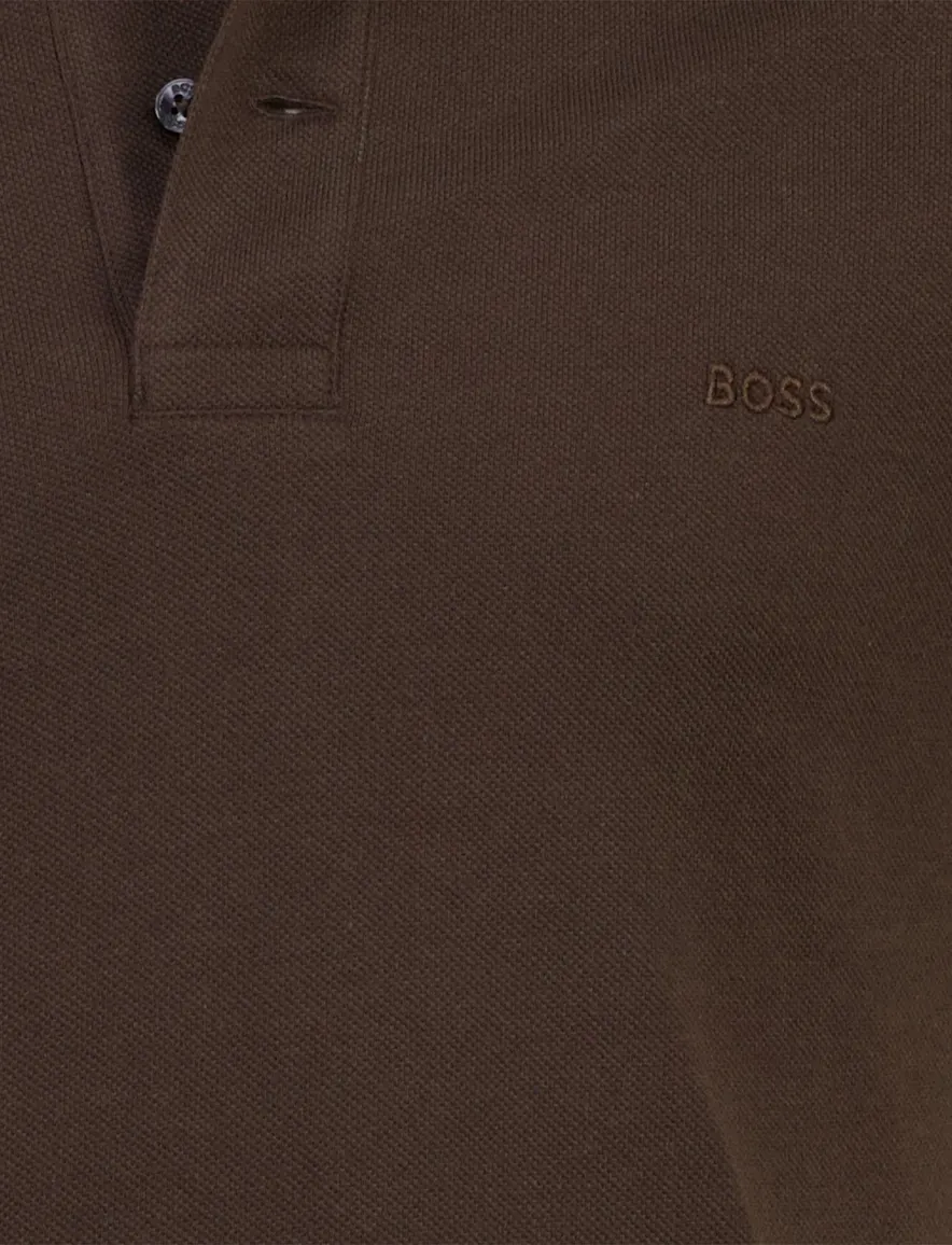 Boss Black Pallas donkerbruin poloshirt