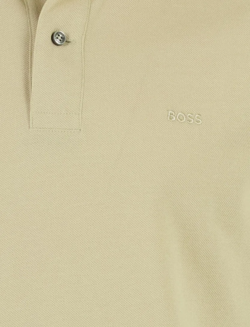 BOSS Black poloshirt beige katoen piqué