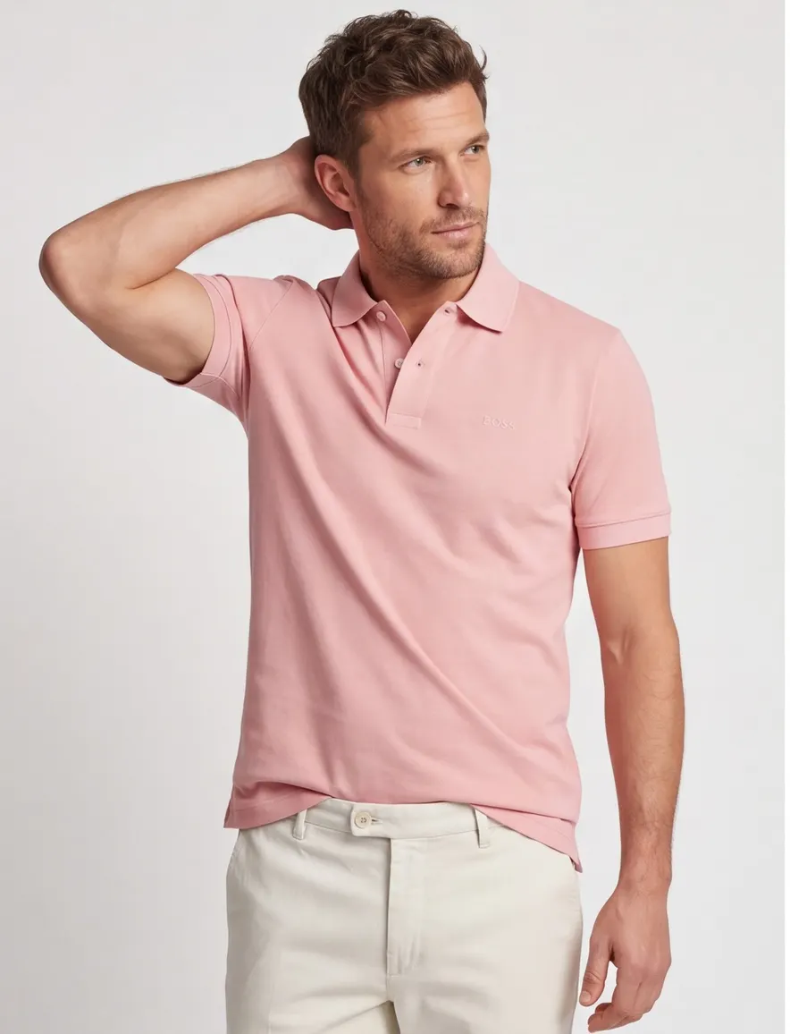 Hugo Boss Pallas polo roze 3-knoops