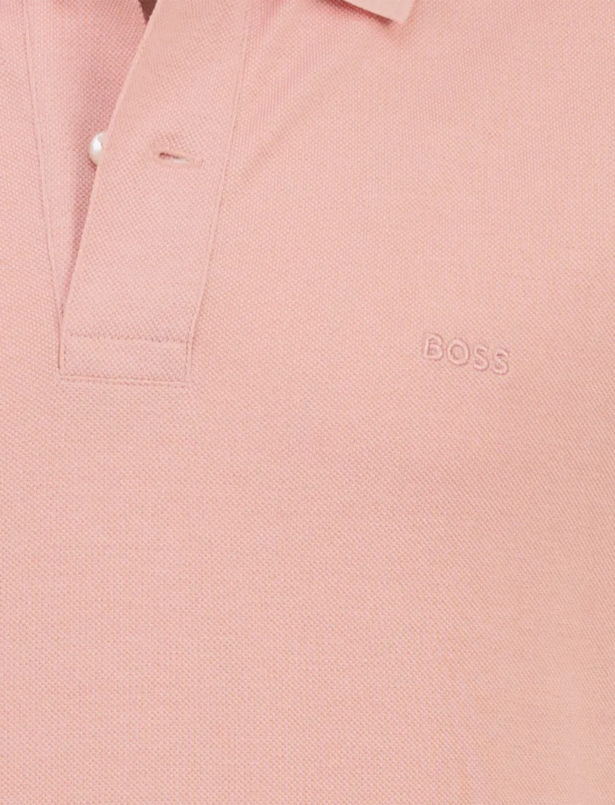 Poloshirt Boss Black Pallas pique roze katoen 2-knoops