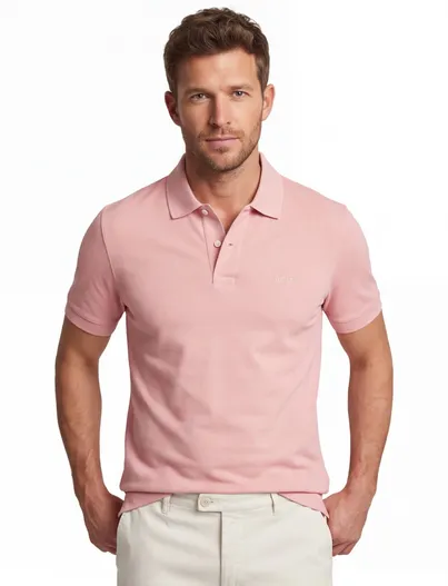 Hugo Boss Poloshirt Boss Black Pallas pique roze katoen 2-knoops