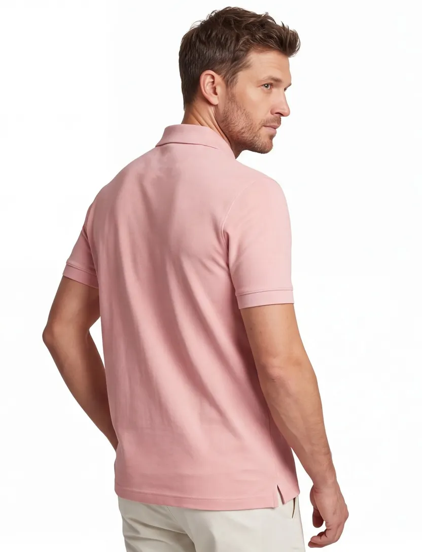 Roze katoenen pique poloshirt Boss Black Pallas