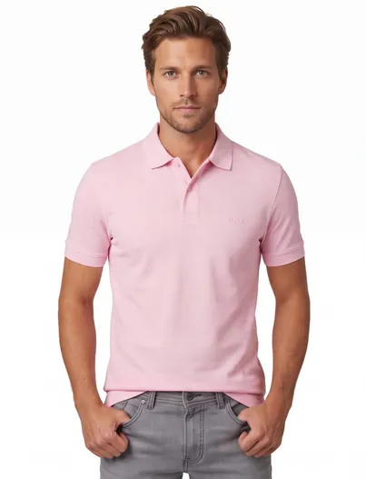 Hugo Boss BOSS Black Pallas 2-knoops poloshirt roze