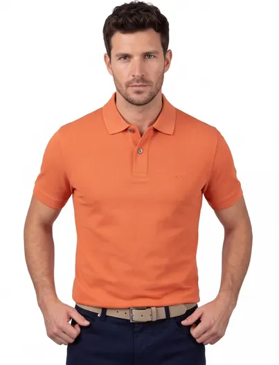 Hugo Boss BOSS Black Pallas 2-knoops poloshirt oranje