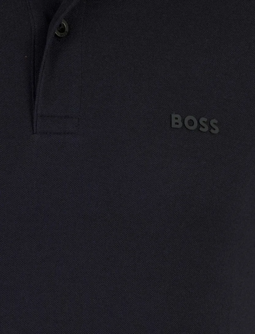 Polo BOSS green donkerblauw 2-knoops pique