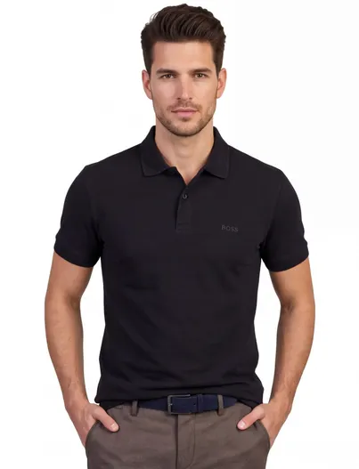 Hugo Boss Polo BOSS green donkerblauw 2-knoops pique