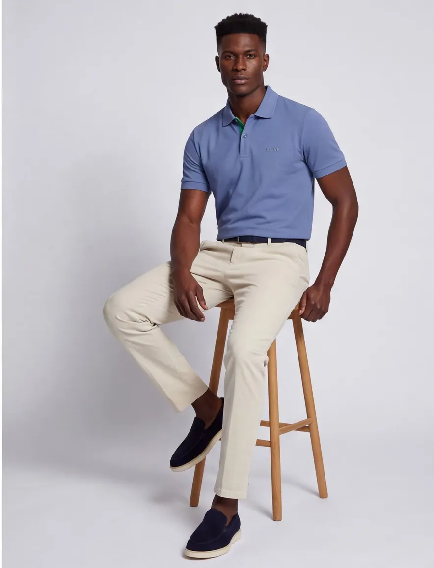 BOSS Green Regular Fit Pio blauw polo