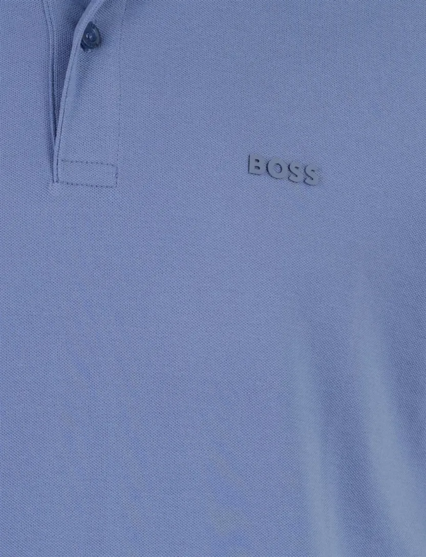 Poloshirt BOSS Green Regular Fit Pio blauw 2 knoops