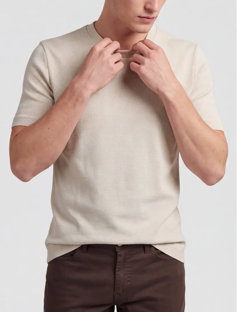 Beige t-shirt BOSS Black Thompson ronde hals
