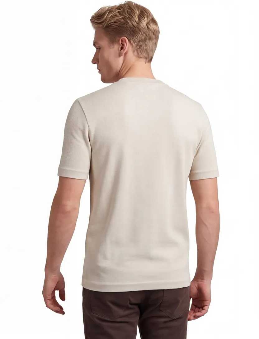 Beige t-shirt BOSS Black Thompson ronde hals