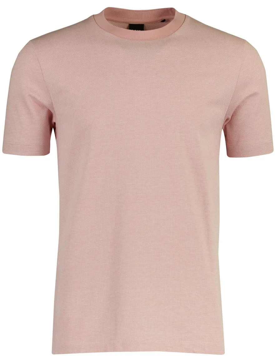 BOSS Black roze gemêleerd T-shirt normale fit