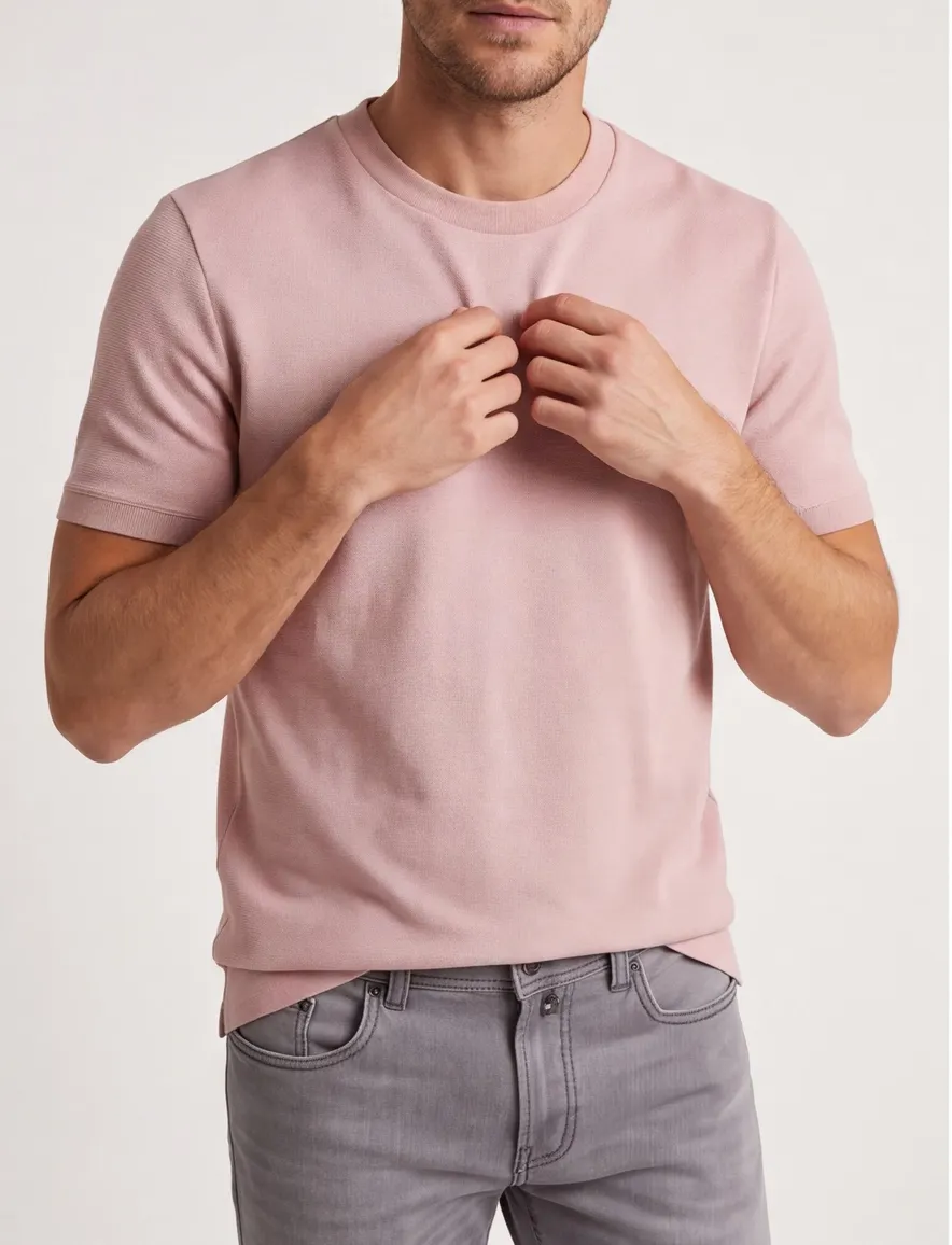 T-shirt BOSS Black roze gemêleerd katoen