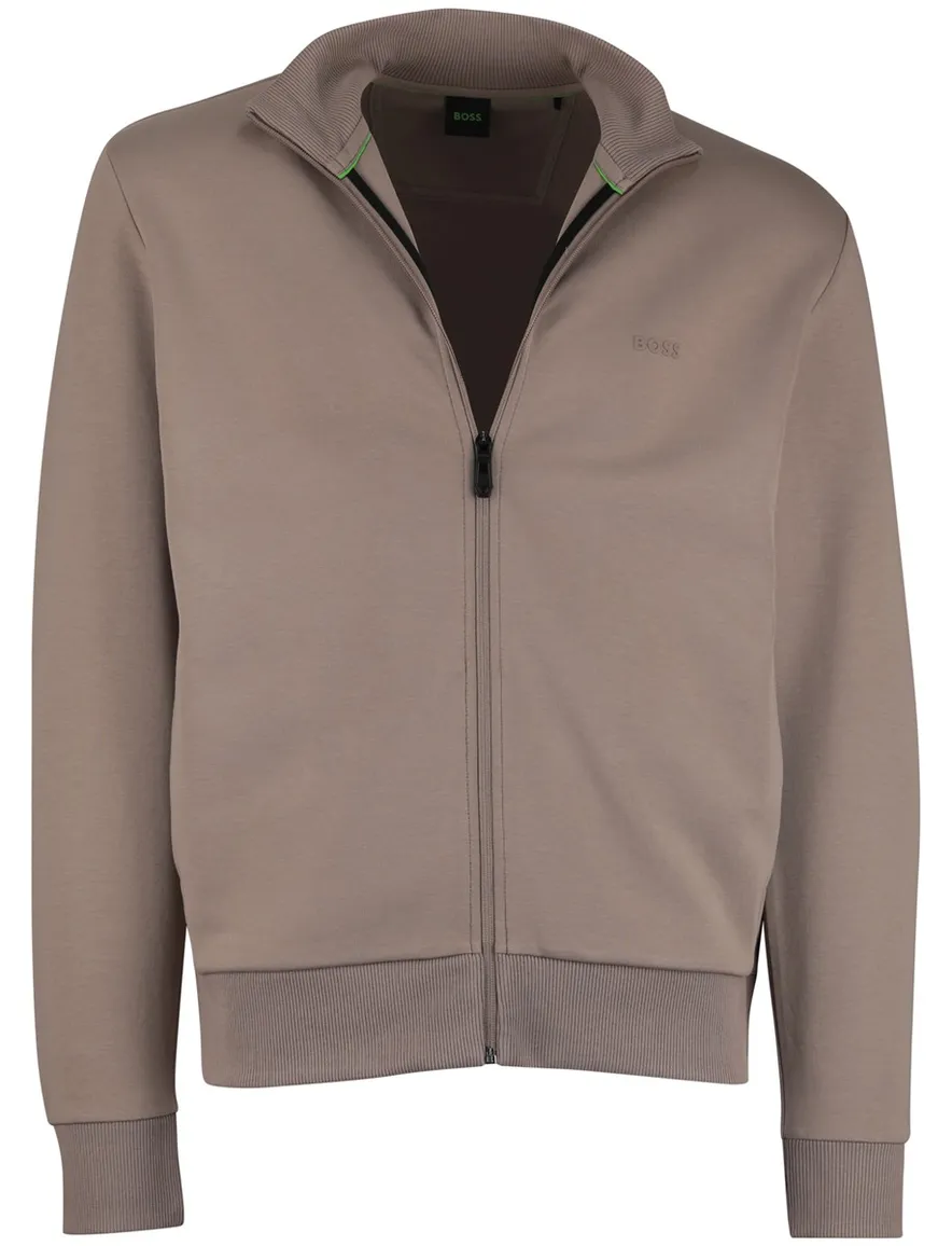 Bruine BOSS Green Skaz vest in katoen normale fit