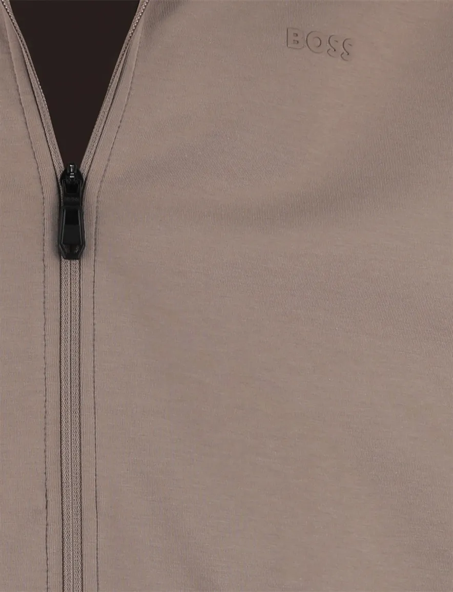 Bruine BOSS Green Skaz vest in katoen normale fit