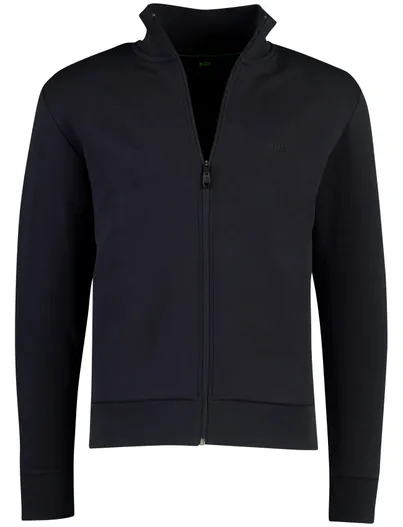 Hugo Boss Navy sweatvest normale fit BOSS green