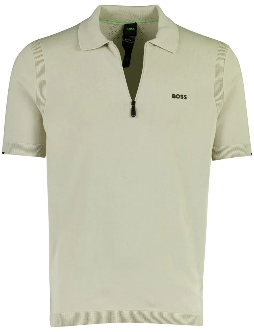 BOSS Green poloshirt Ever-X PS lichtgroen zip kraag