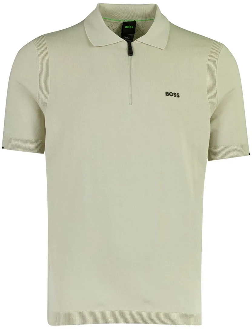 Poloshirt BOSS Green Ever-X PS lichtgroen zip kraag