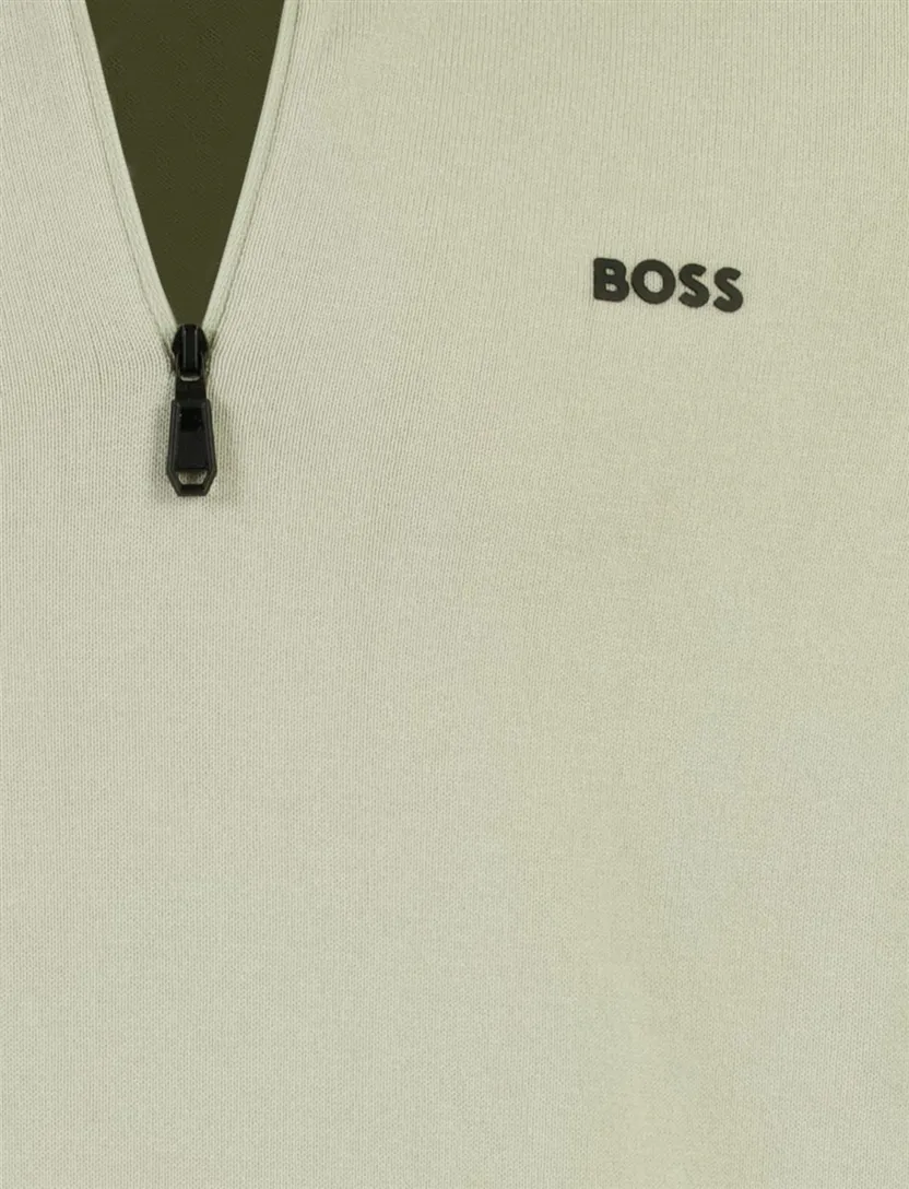 Poloshirt BOSS Green Ever-X PS lichtgroen zip kraag