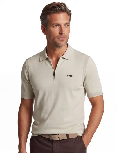 Hugo Boss Poloshirt BOSS Green Ever-X PS lichtgroen zip kraag