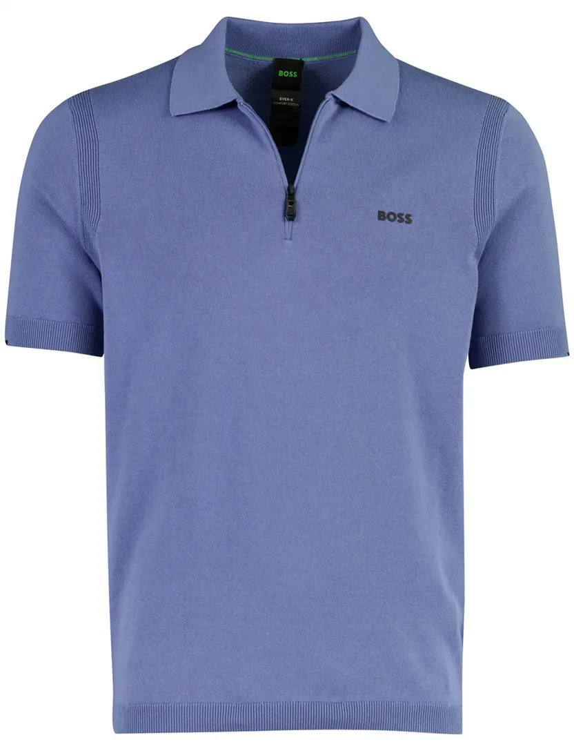 Poloshirt BOSS Green Ever-X PS Blauw zip kraag