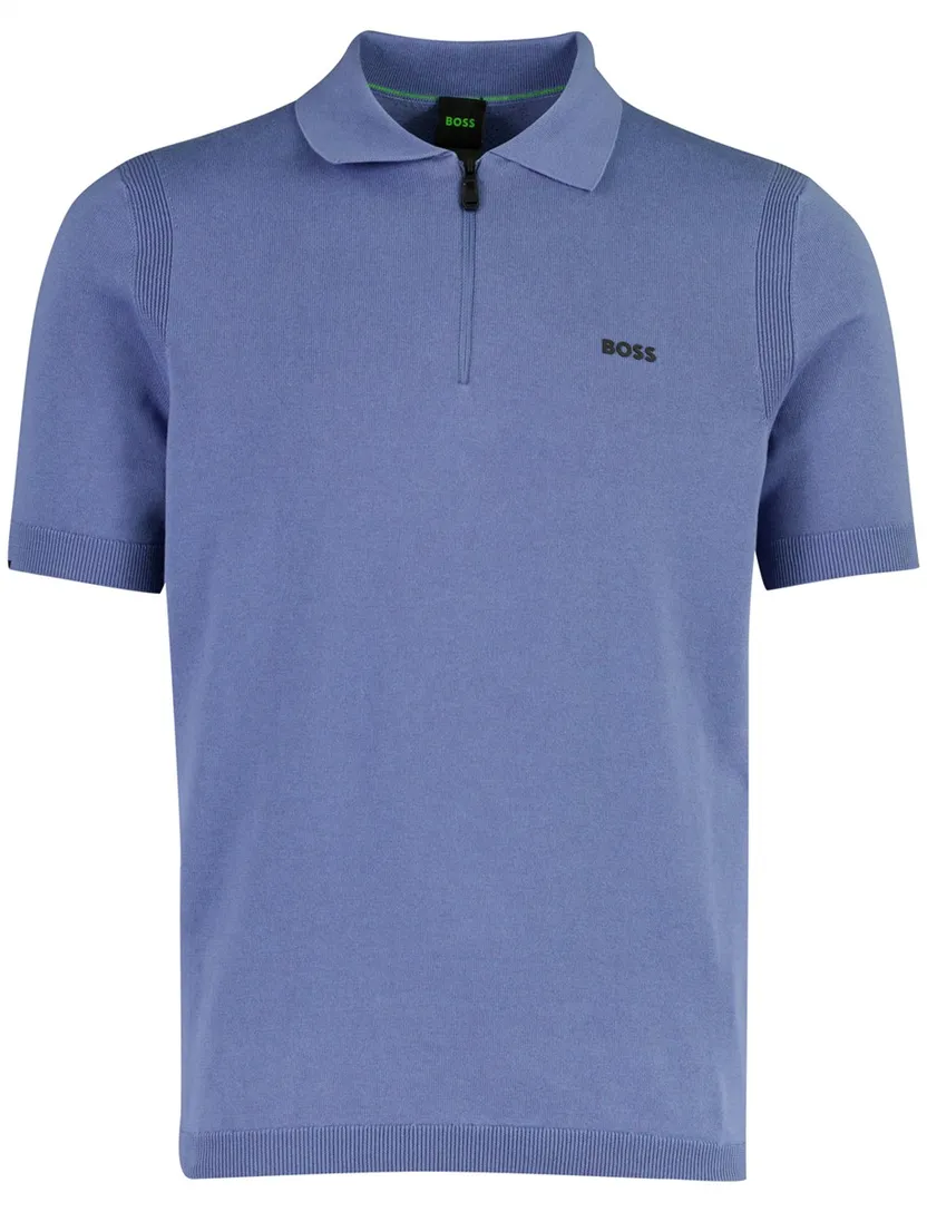 Poloshirt BOSS Green Ever-X PS Blauw zip kraag