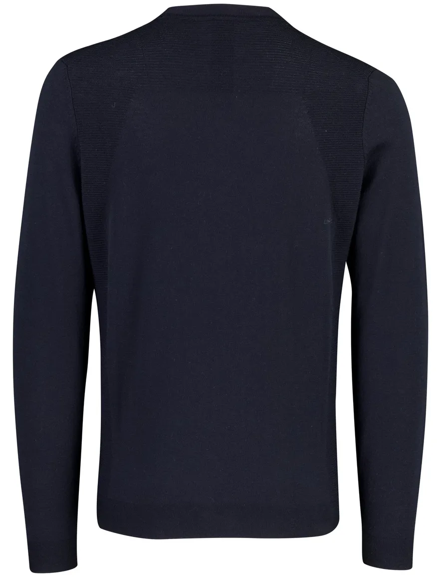 Boss Green polo lange mouw donkerblauw