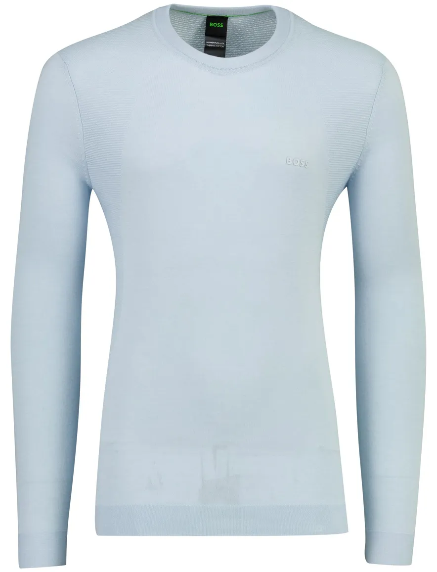 Boss Green polo lange mouw blauw