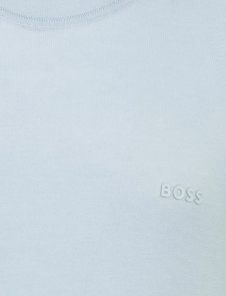 Boss Green polo lange mouw blauw