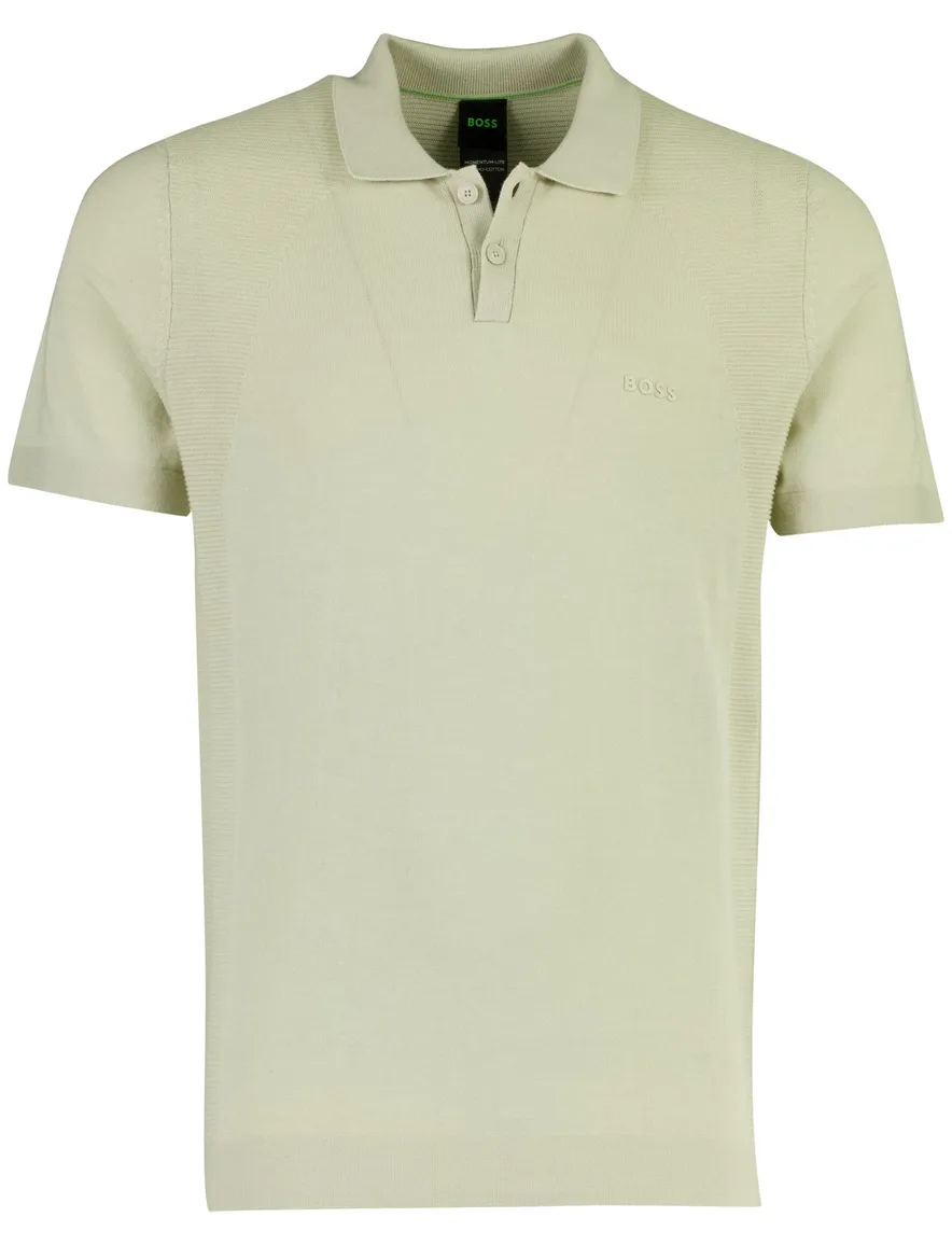 Boss Green polo lange mouw beige