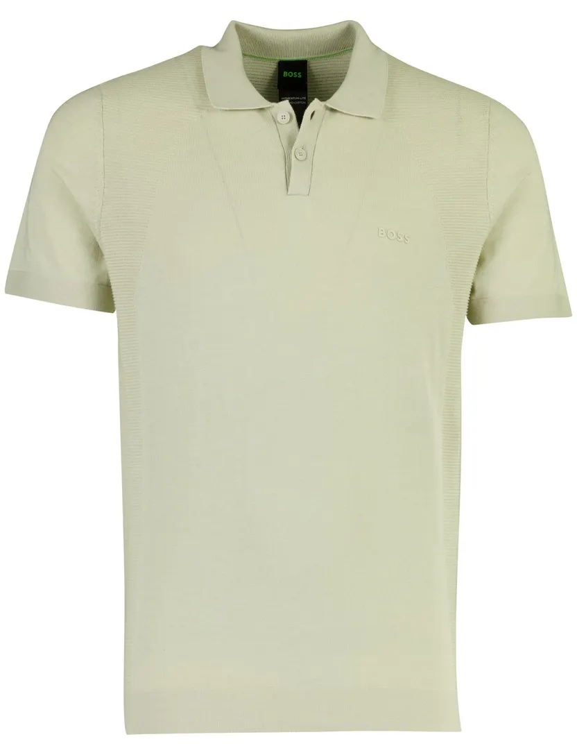 BOSS Green poloshirt groen structuur katoen