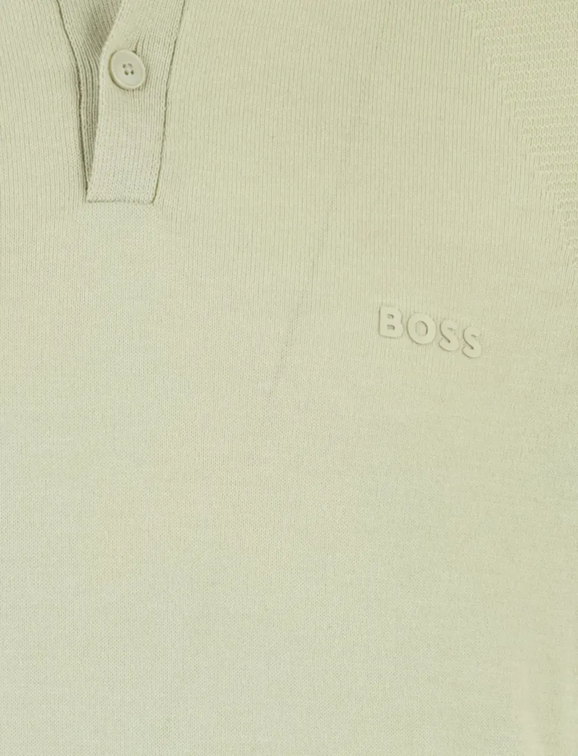 BOSS Green poloshirt groen structuur katoen