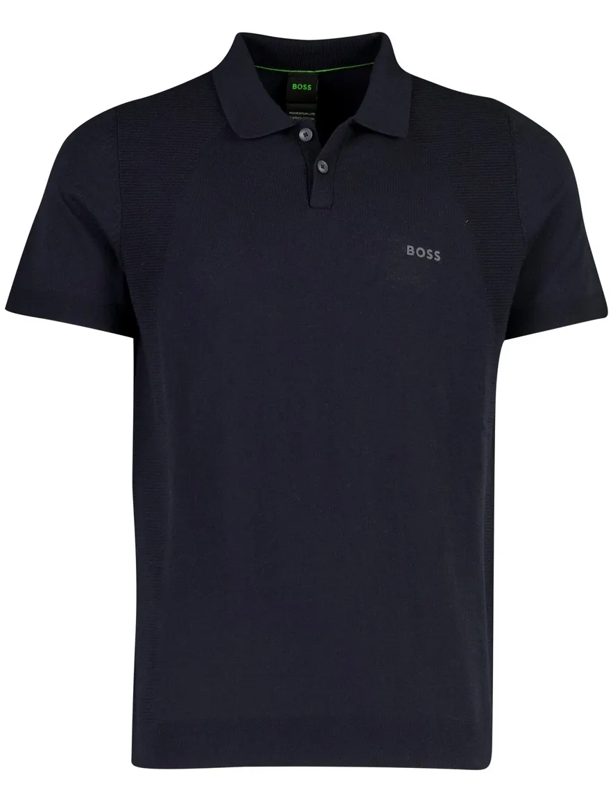 Boss Green polo korte mouw donkerblauw