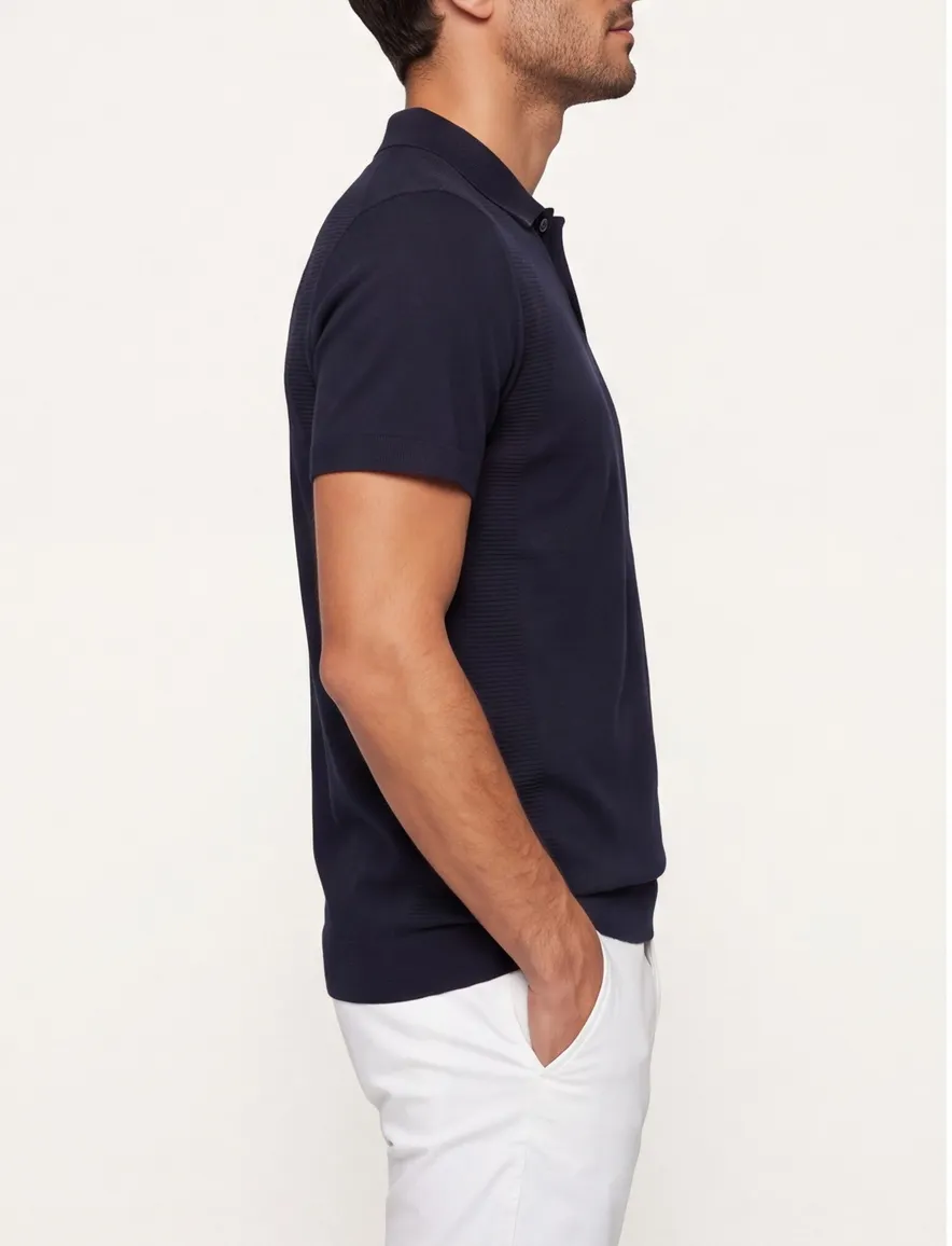 Boss Green polo korte mouw donkerblauw