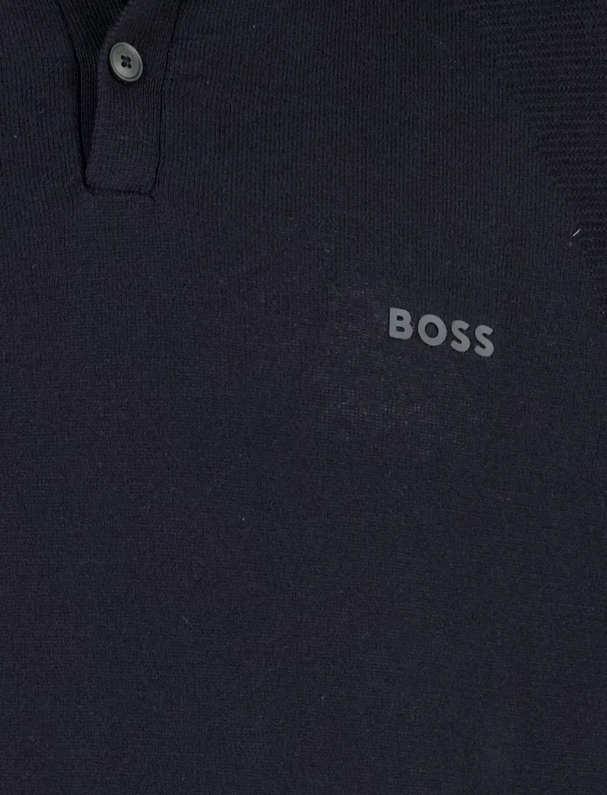Boss Green polo korte mouw donkerblauw