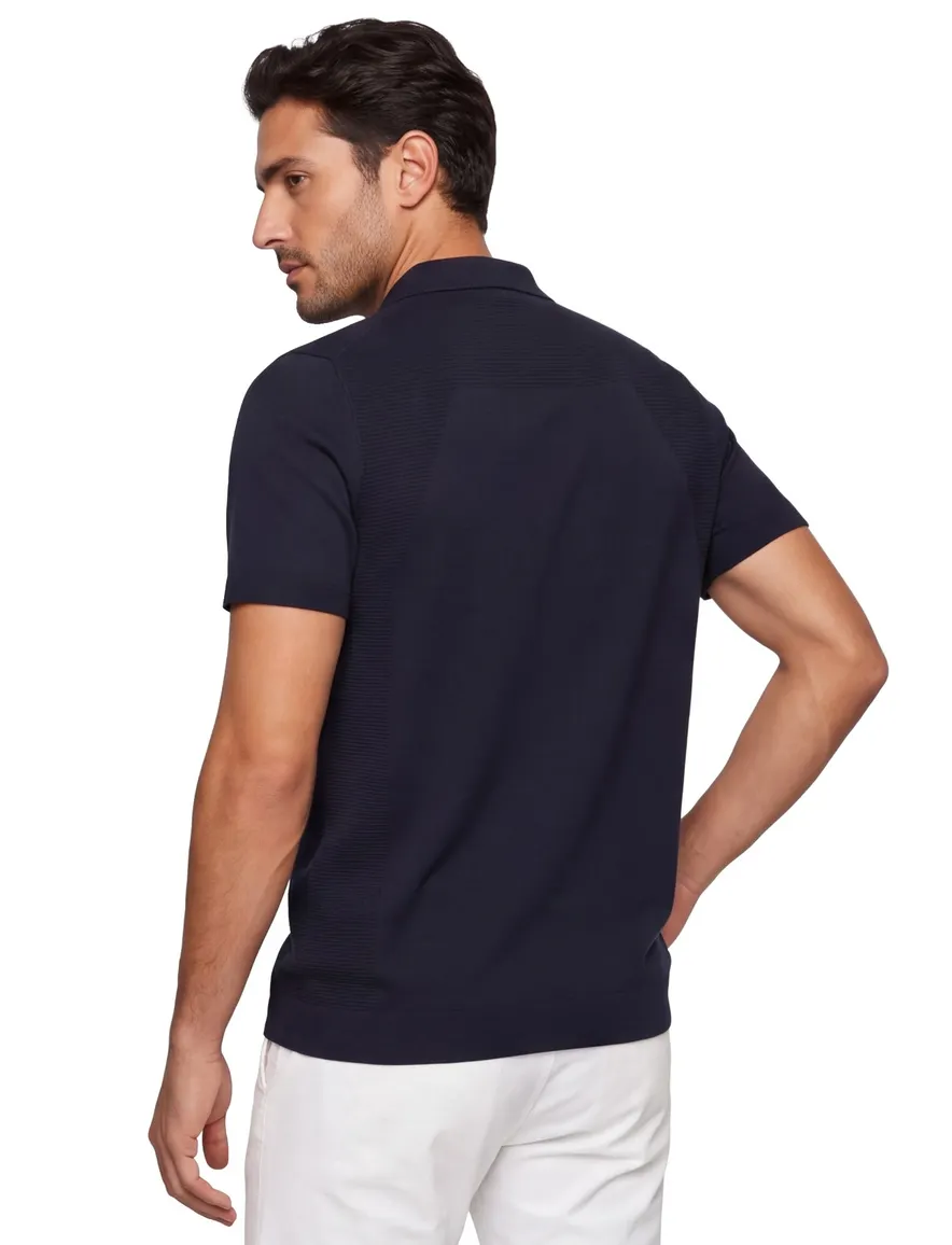 Boss Green polo korte mouw donkerblauw