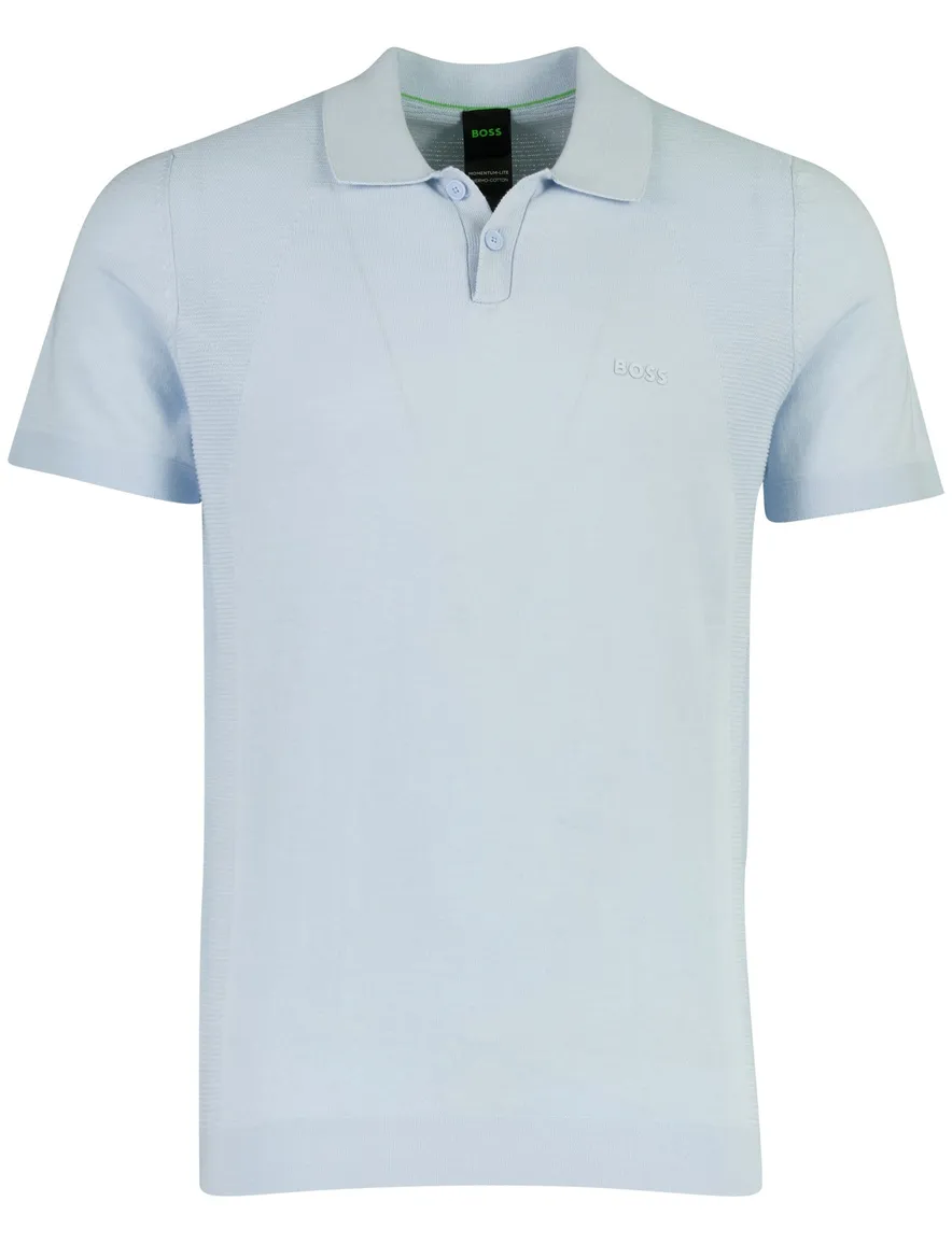 Boss Green polo lange mouw blauw