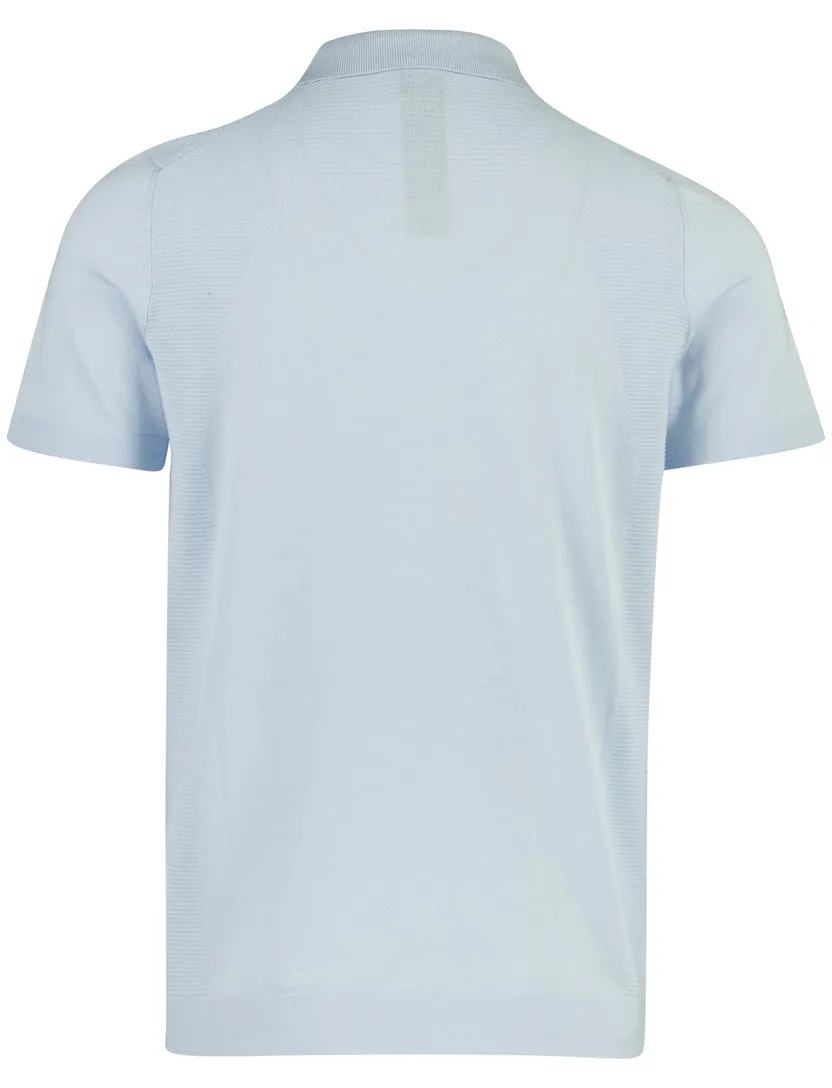 BOSS Green poloshirt lichtblauw gestructureerd