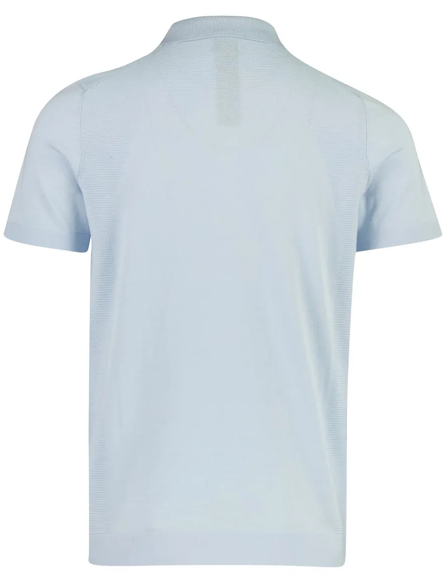Poloshirt BOSS Green lichtblauw structuur
