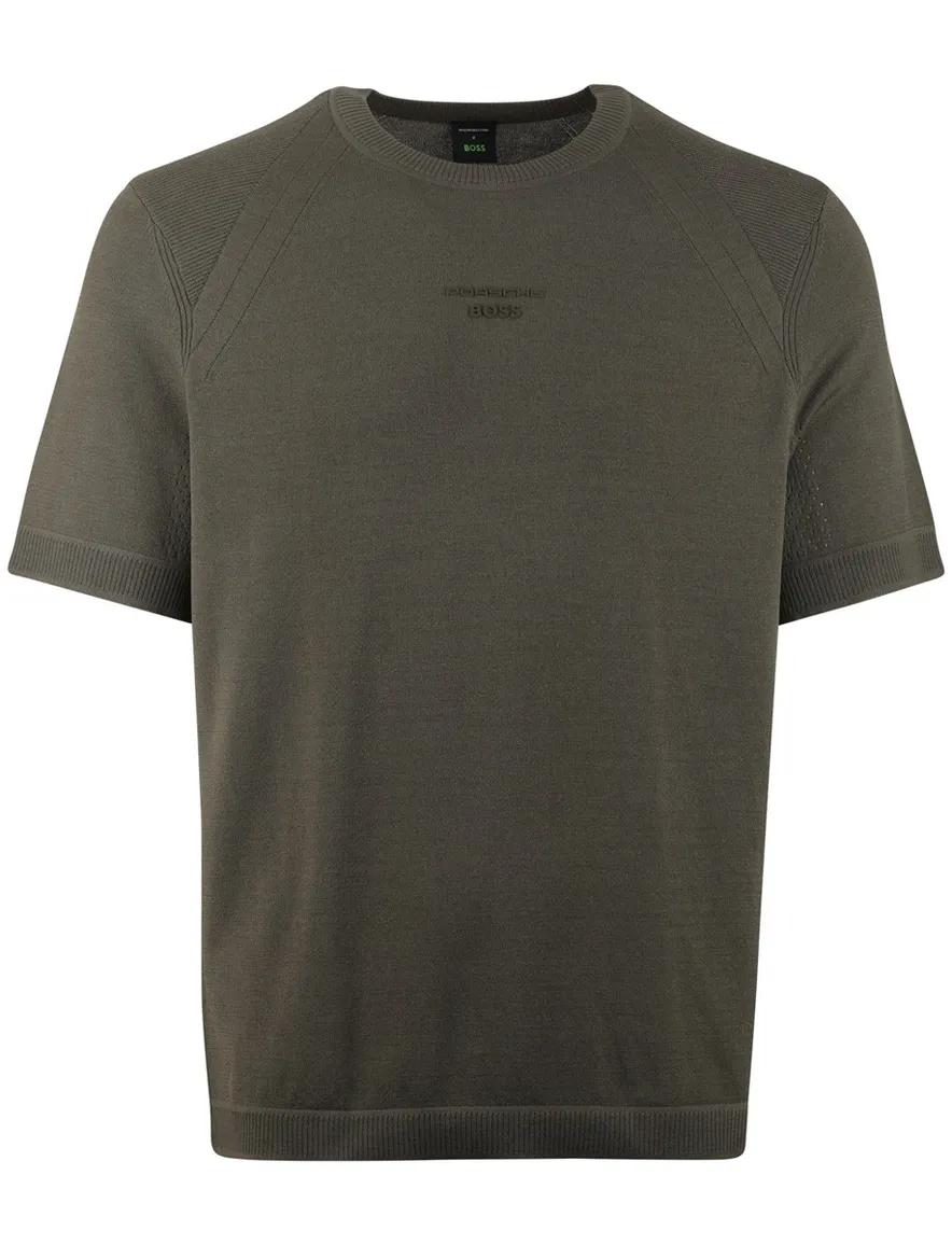 Groen t-shirt BOSS Green korte mouw normale fit