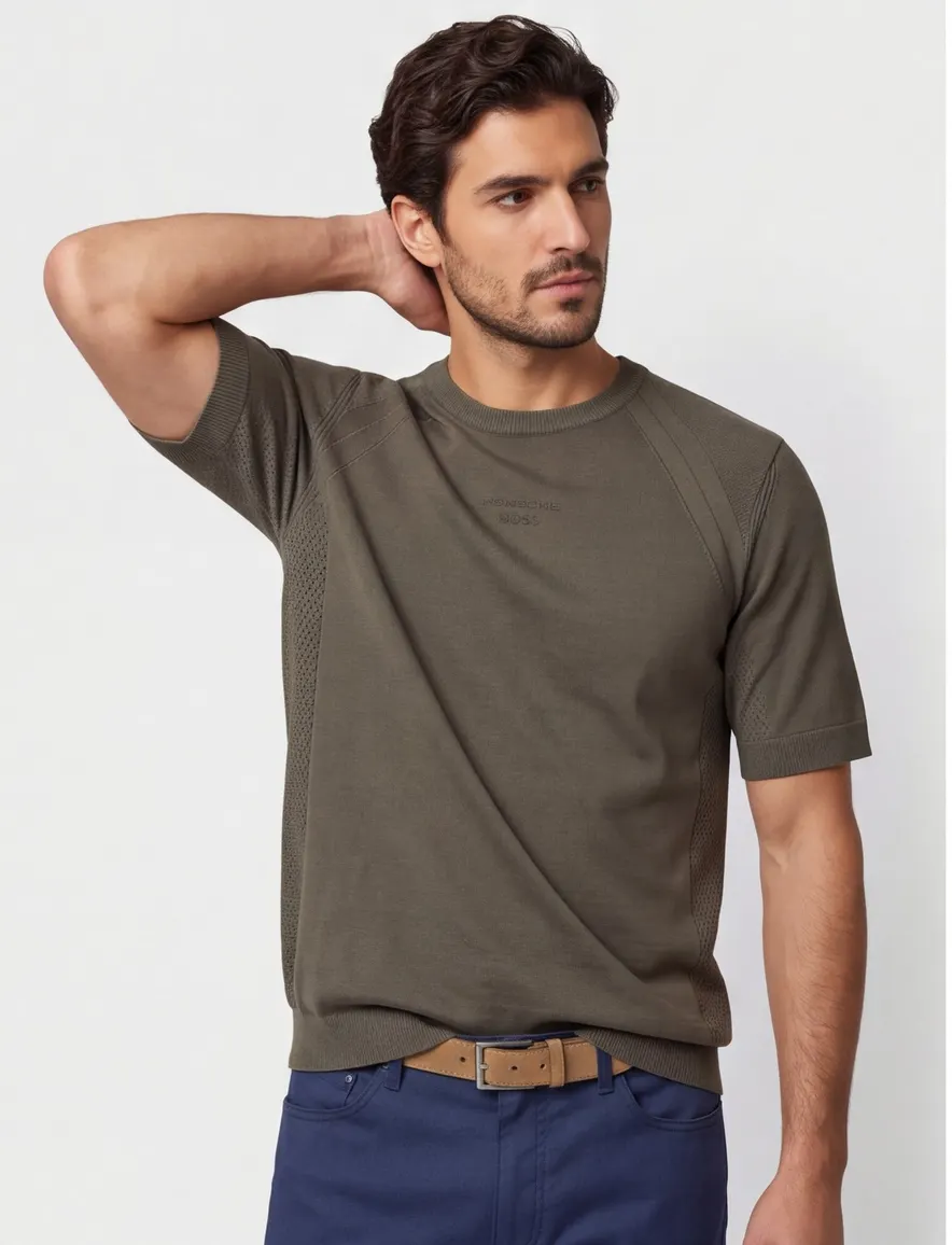 Groen t-shirt BOSS Green korte mouw normale fit