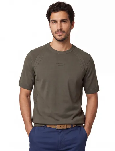 Hugo Boss Groen t-shirt BOSS Green korte mouw normale fit