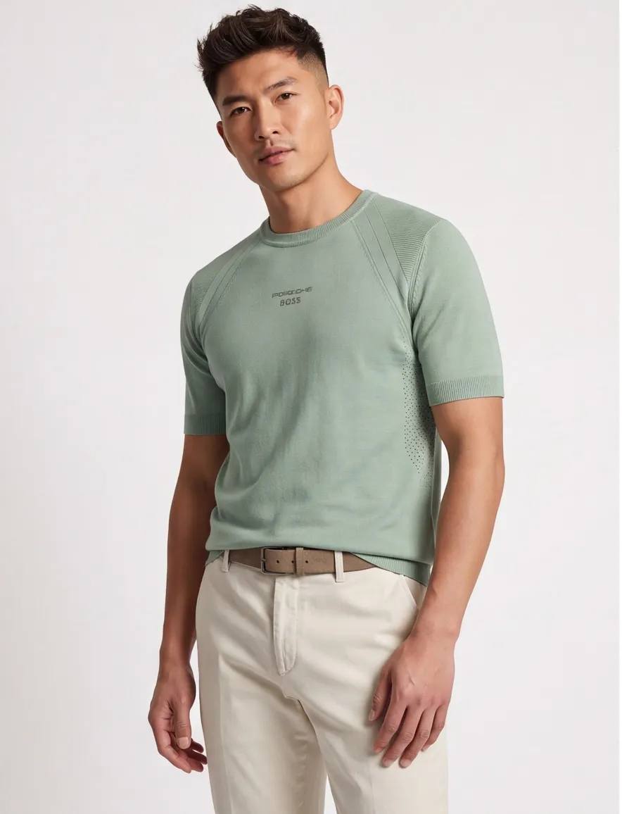 Boss Green polo korte mouw groen