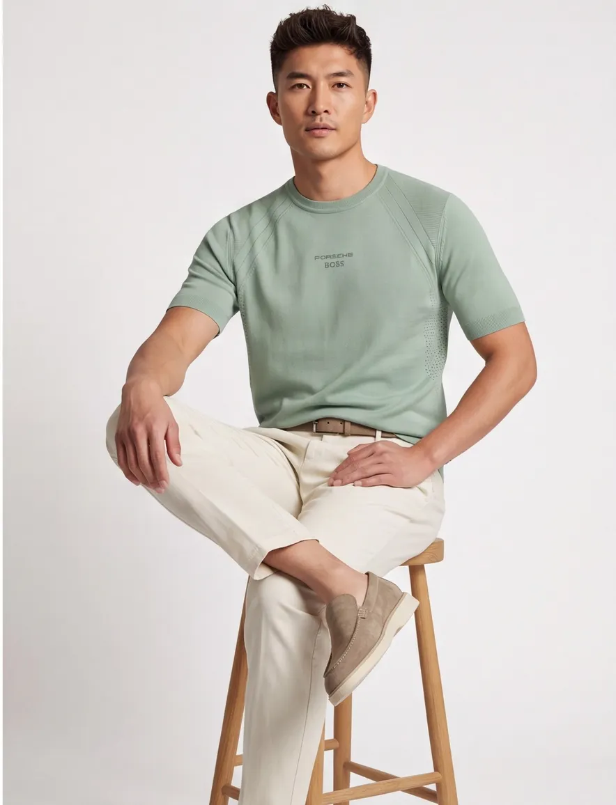 Boss Green polo korte mouw groen