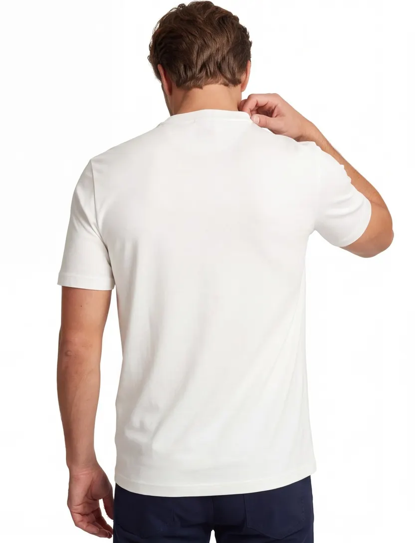 BOSS Green T-shirt wit opdruk stretch katoen