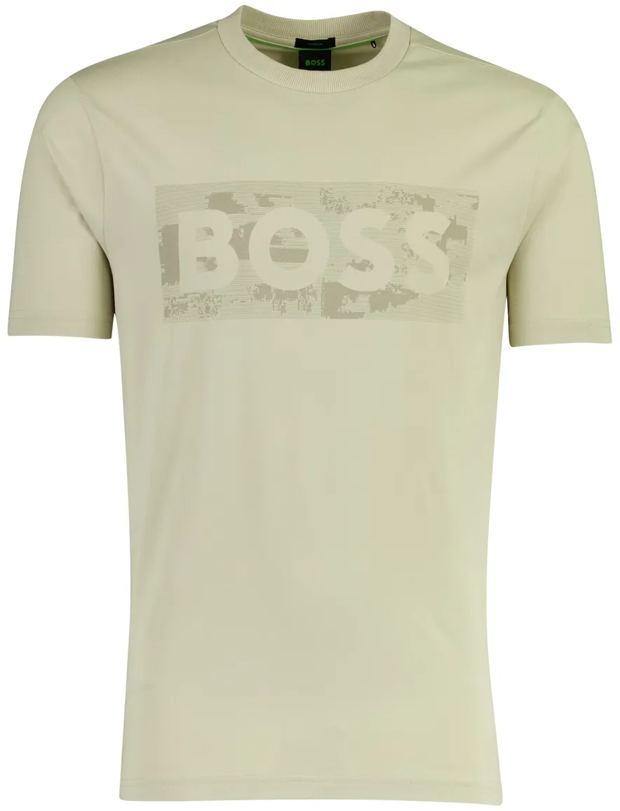 Beige t-shirt BOSS Green logo print